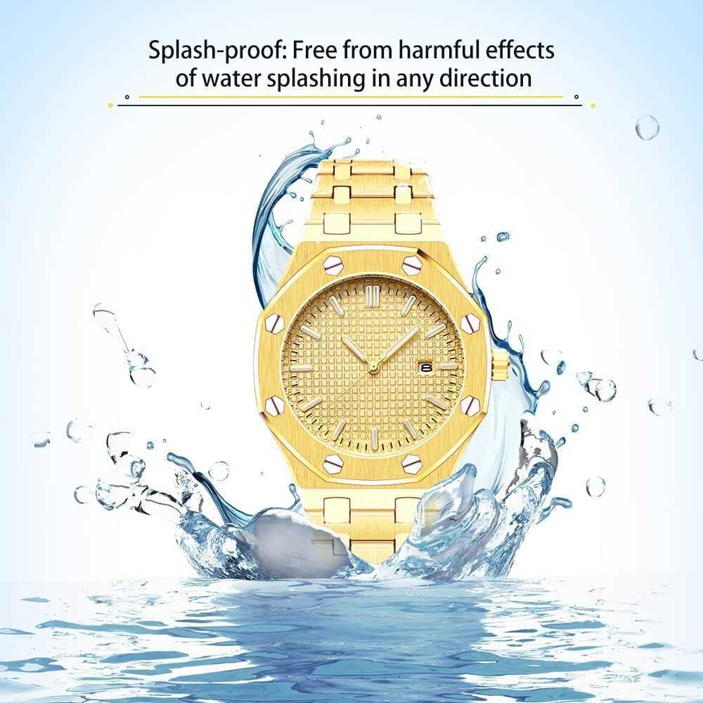 Mens Watches Royalty Stainless Steel Quartz Movement Date Male Clock Waterproof Luminous Hands Casual Business Wrist Watches for Men Z250922