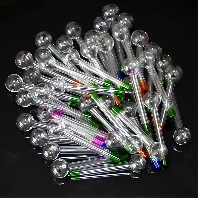 Multi Colors Handcraft Pyrex Glass Oil Burner Pipes 4.0 Inches Mini Smoking Hand Pipe Thick Test Straw Tube Burners For Tobacco Herb Water Bong Accessories