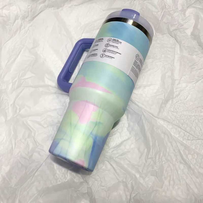 2025 40 oz Tumblers Cup With Handle Insulated Stainless Steel Tumbler Lid Straw Car Travel Mugs Coffee Cups Black for s X250922