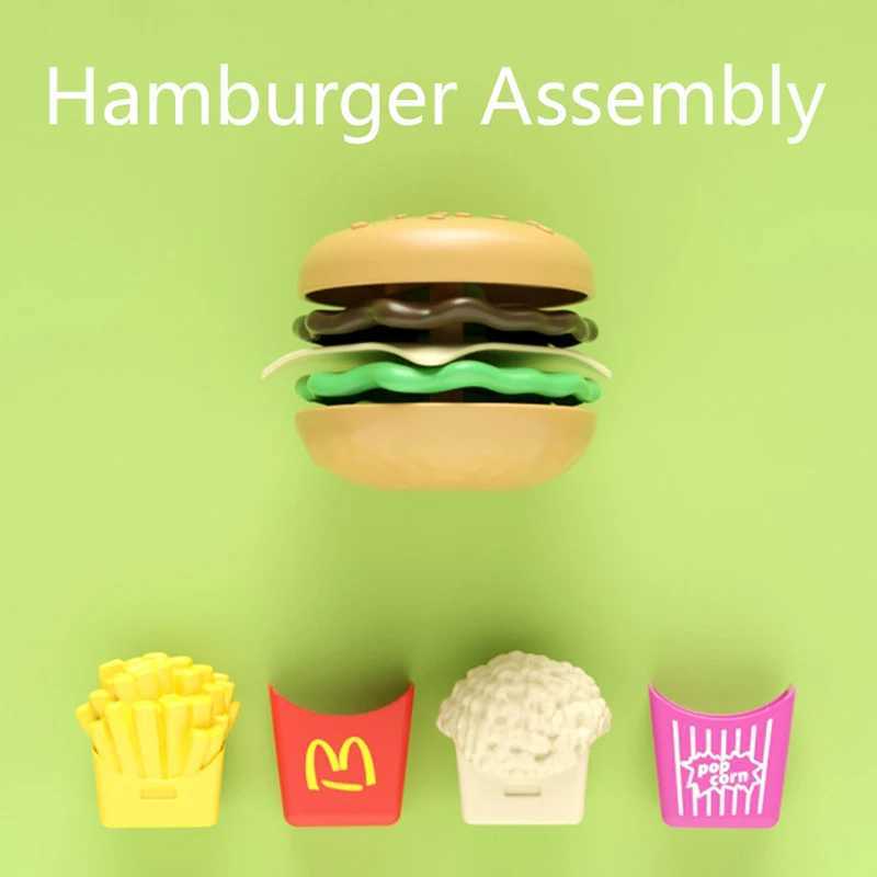 Children Hamburger Pretend Play Cooking Toys Set Mini Simulation Food Kitchen Toys For Girls Sand Fries Burger Assembly Game C250922