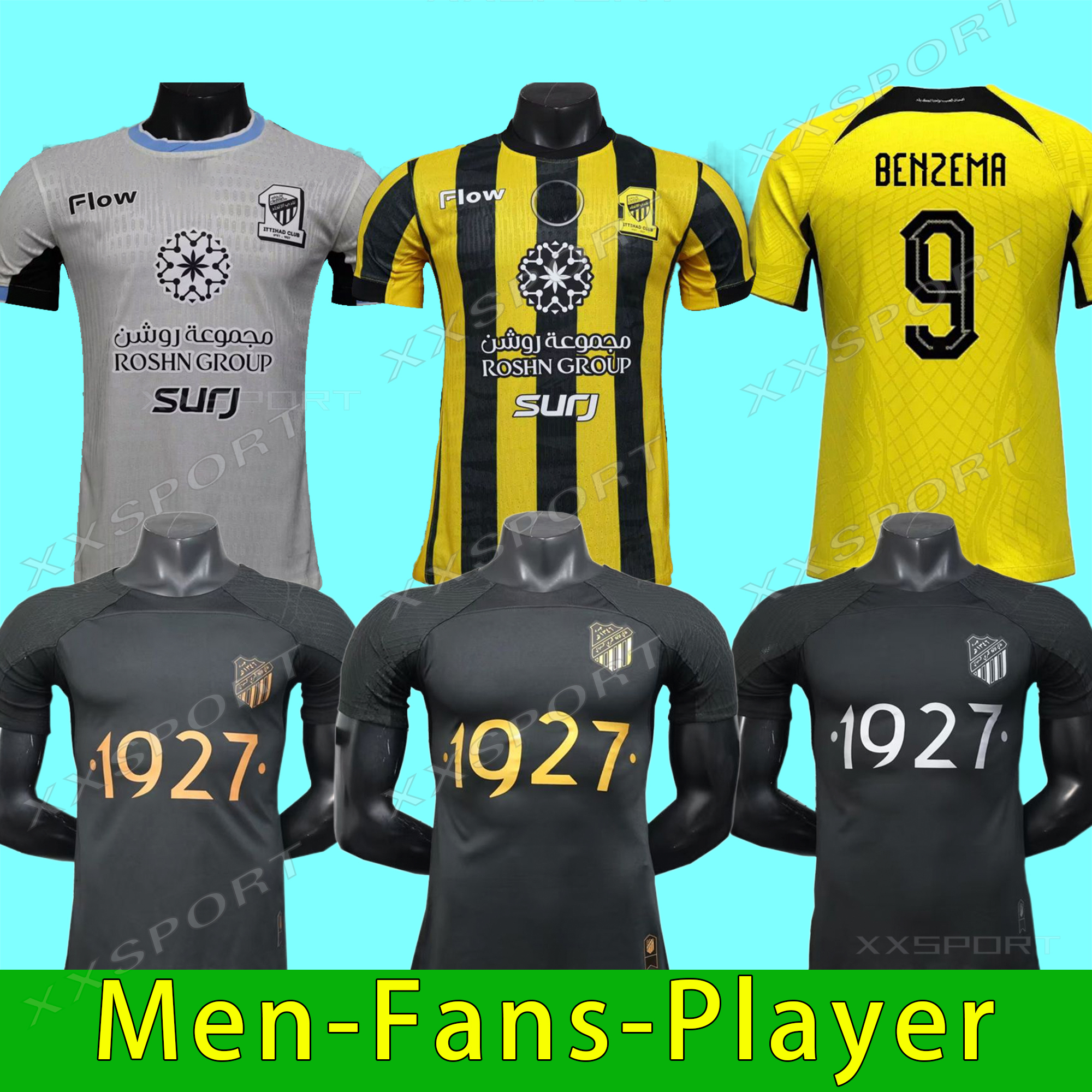 2025 2026 Benzema Al Ittihad Soccer Jerseys KANTE maillots foot 25 26 Home Away camesitas FABINHO Football Shirts AOUAR maillots de futol men kids uniform