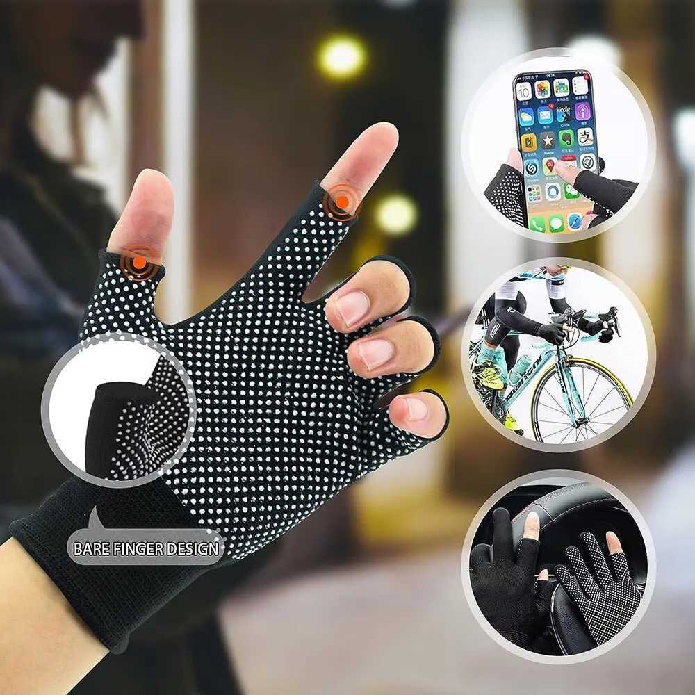 1 Pairs Bicycle Fingerless Gloves Lightweight Sunscreen AntiSlip Riding Outdoor Workout Gloves Fitness Cycling Motorcycle J250922