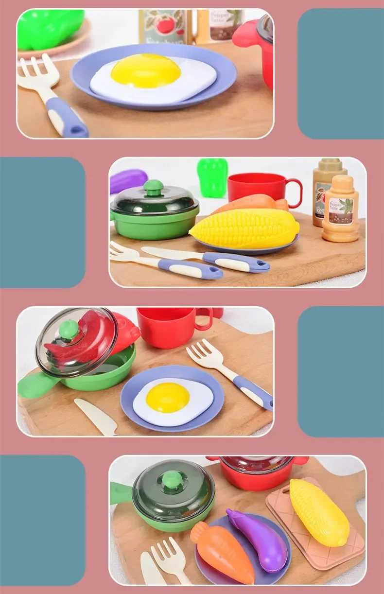 Funny 23pcsset Kitchen Sets Simulation kitchen Cooking play house toys children interactive educational toys baby best gift C250922