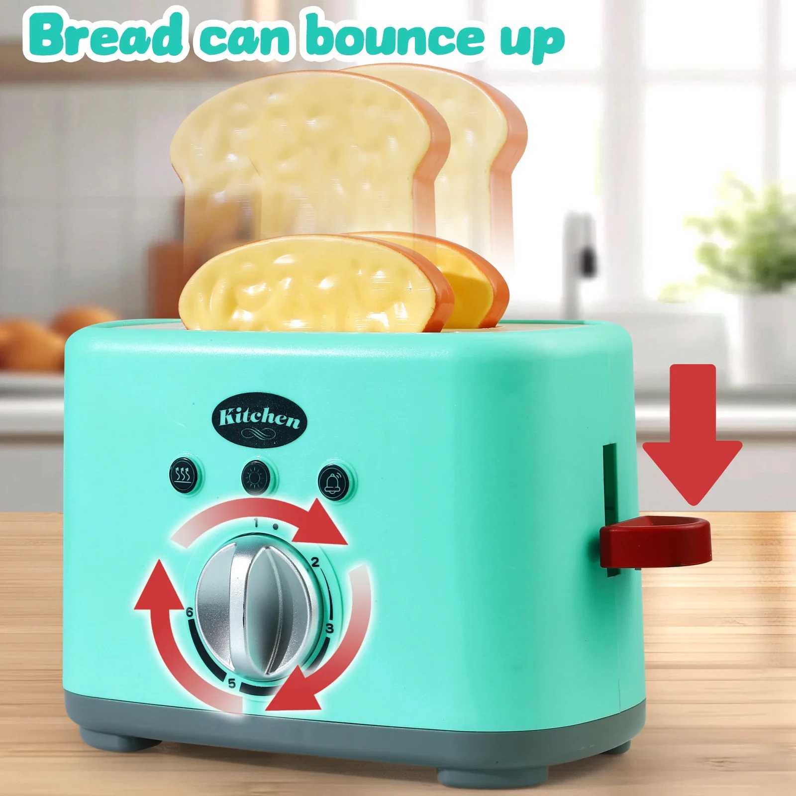 Wooden Toaster Kids Bread Machine Pretend Play Kitchen Toys Set Breakfast Gifts for Girls Boys HalloweenChristmas C250922