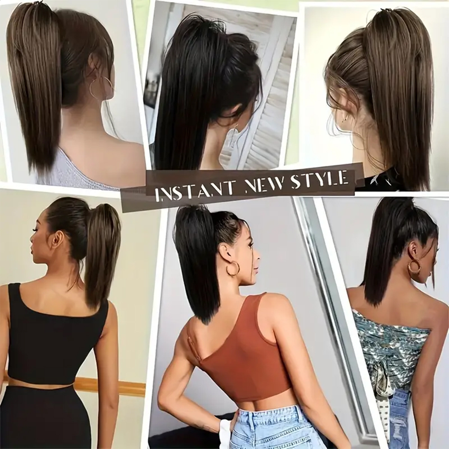 20Inch Smooth Heat Resistant Draw String Hairpiece Water Wave Afro Curly Synthetic Drawstring Hair Ponytail Extensions 241024