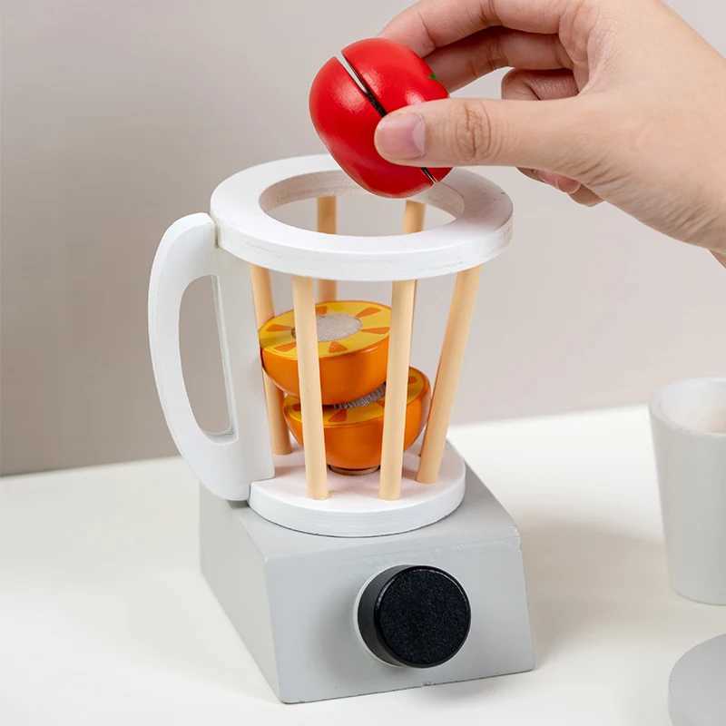 Wooden Kitchen Pretend Play Toy Simulation Wooden Coffee Machine Toaster Machine Food Mixer Baby Early Learning Educational C250922