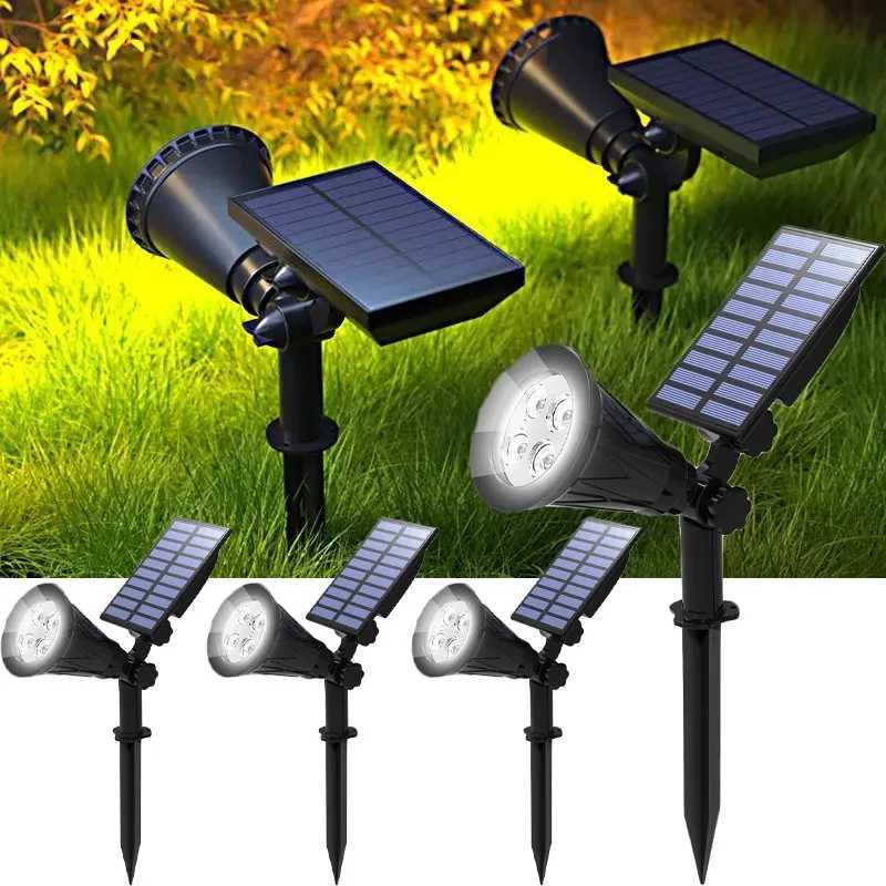 9 LED Solar Lamps Spotlights Outdoor Garden Backyard Waterproof Brightness Adjustable Spot Lights Driveway Lawn Decor Lighting C250922