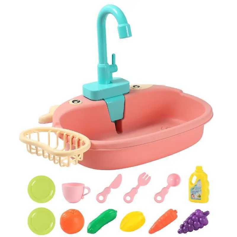 Set Children Role Play Girl Toys Kids Kitchen Sink Toys Simulation Electric Dishwasher Mini Kitchen Food Pretend Play House Toy C250922