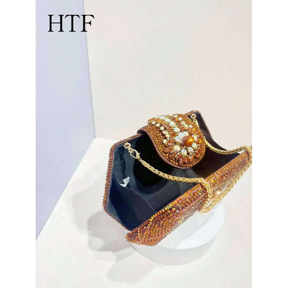 Designer Luxury New Design Irregularity Shape Party Ladies Clutch Long Chain Shoulder Bag High Quality Rhinestone Bags