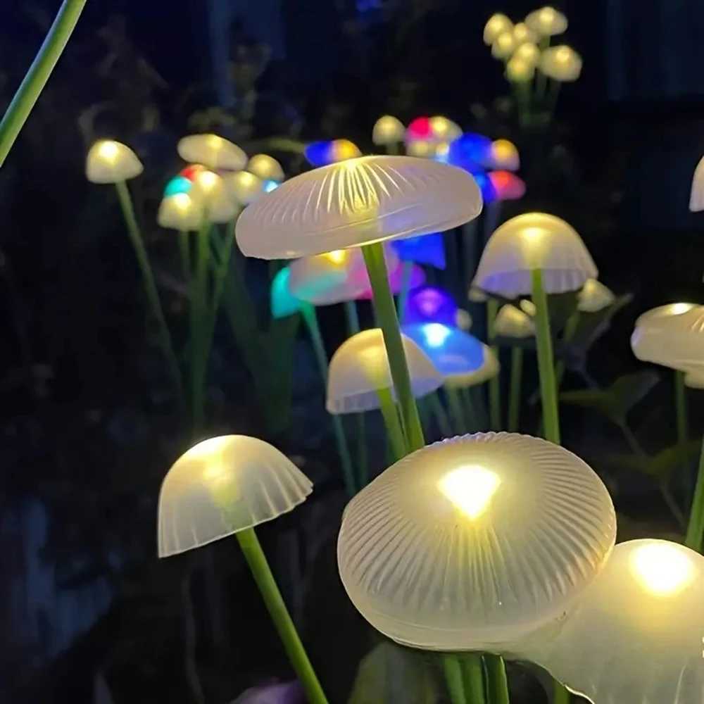 Solar Garden LED Jellyfish Mushroom Lamp Landscape Lawn Insert Lights Party Outdoor Patio for Yard Festival Halloween Lawn Decor C250922