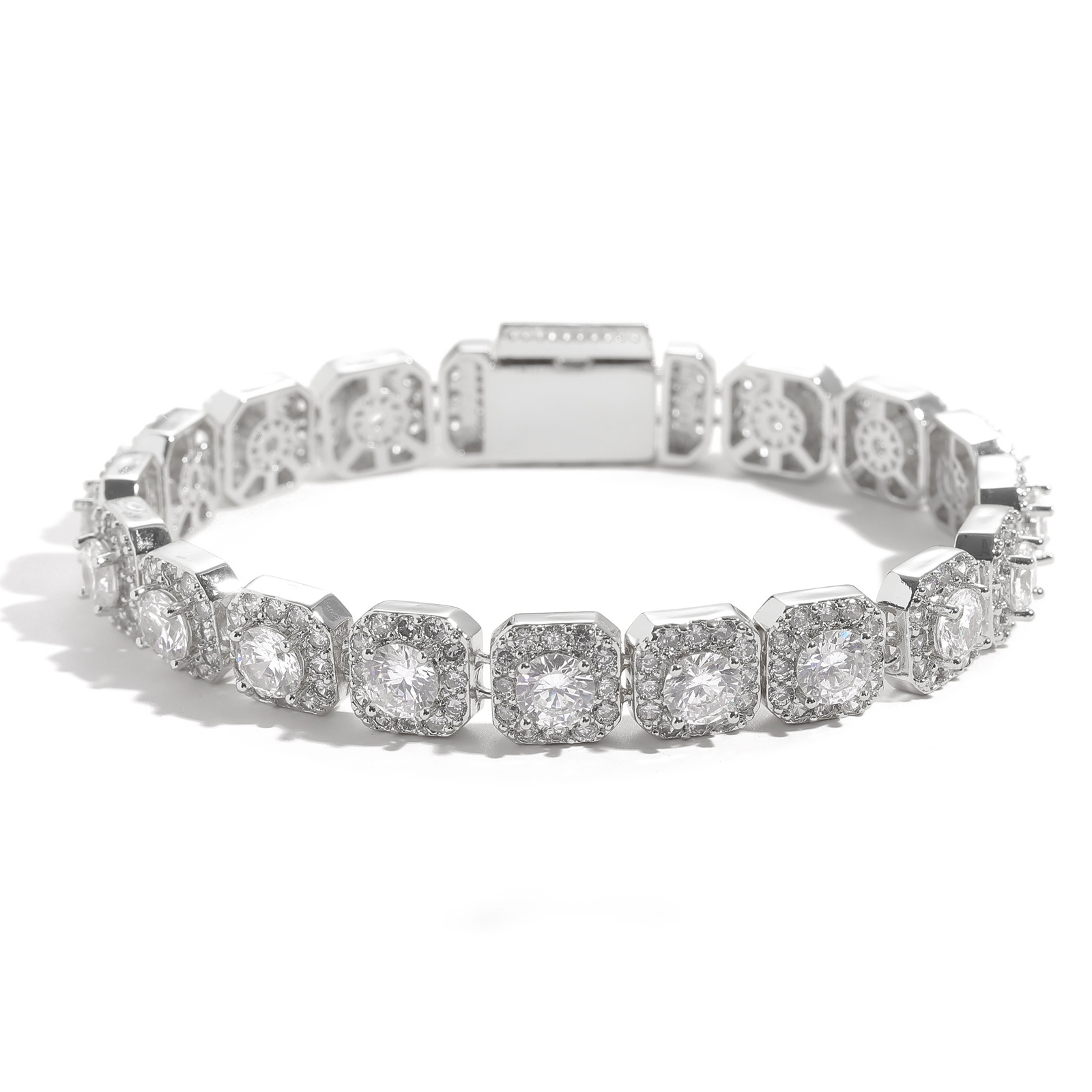 New Full Dia 10mm Large Zircon Ice Sugar Chain Bracelet Personality Hip Hop Trendy Men's Versatile Jewelry - view 7