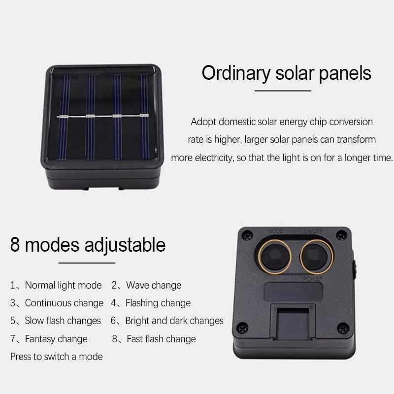 LED Solar Mushroom Lights String Set Of 1020Pcs 8 Modes Lawn Fairy Lights Outdoor Garden Patio Path Landscape Decoration Lamps C250922