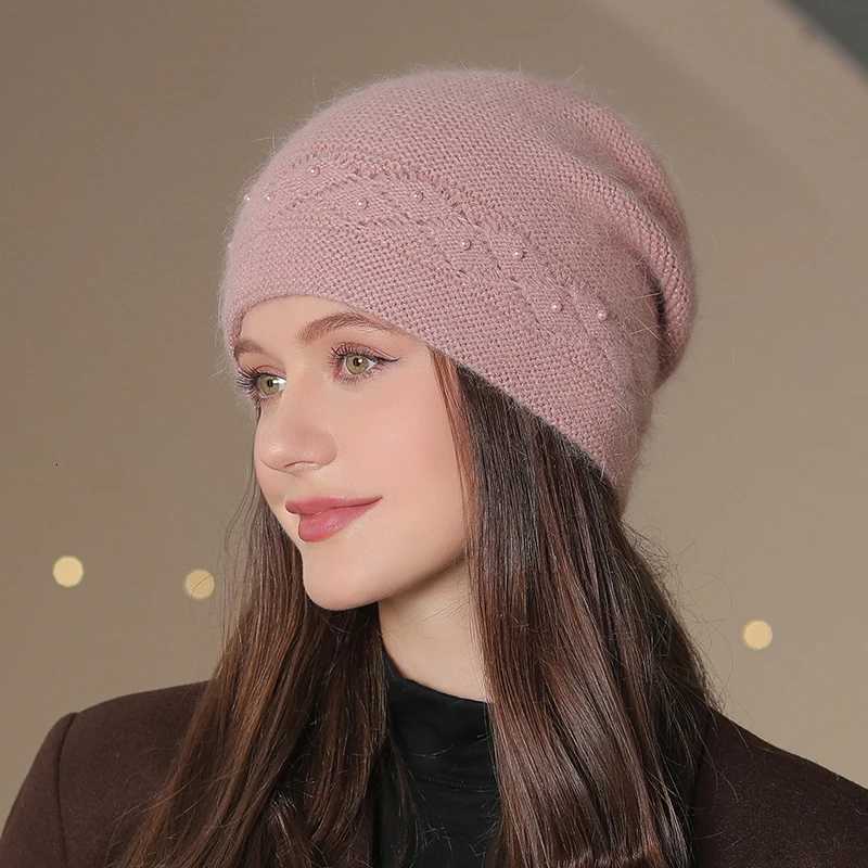 Fashion Winter Autumn Rabbit Fur Hats Wen New Arrival Popar Ladies Beanie C High Quty Thick Warm M Knitted Hats Y250920