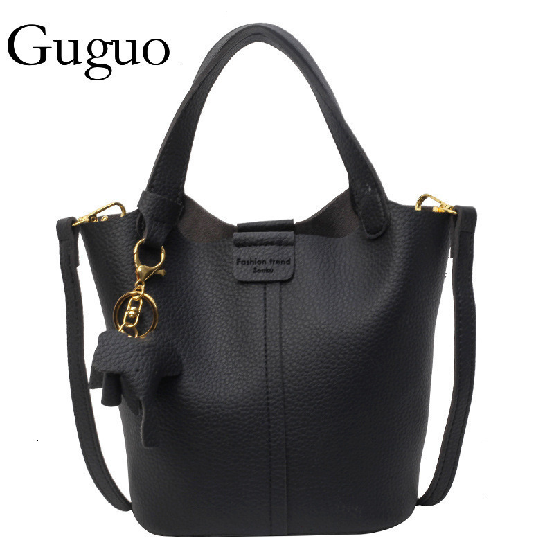 Guguo Designer Bag Luxury Bag Yuezi Bag Women 2025 New Fashion Trendy Color-block Handbag Mother-daughter Bucket Bag Casual Lychee Pattern Crossbody B