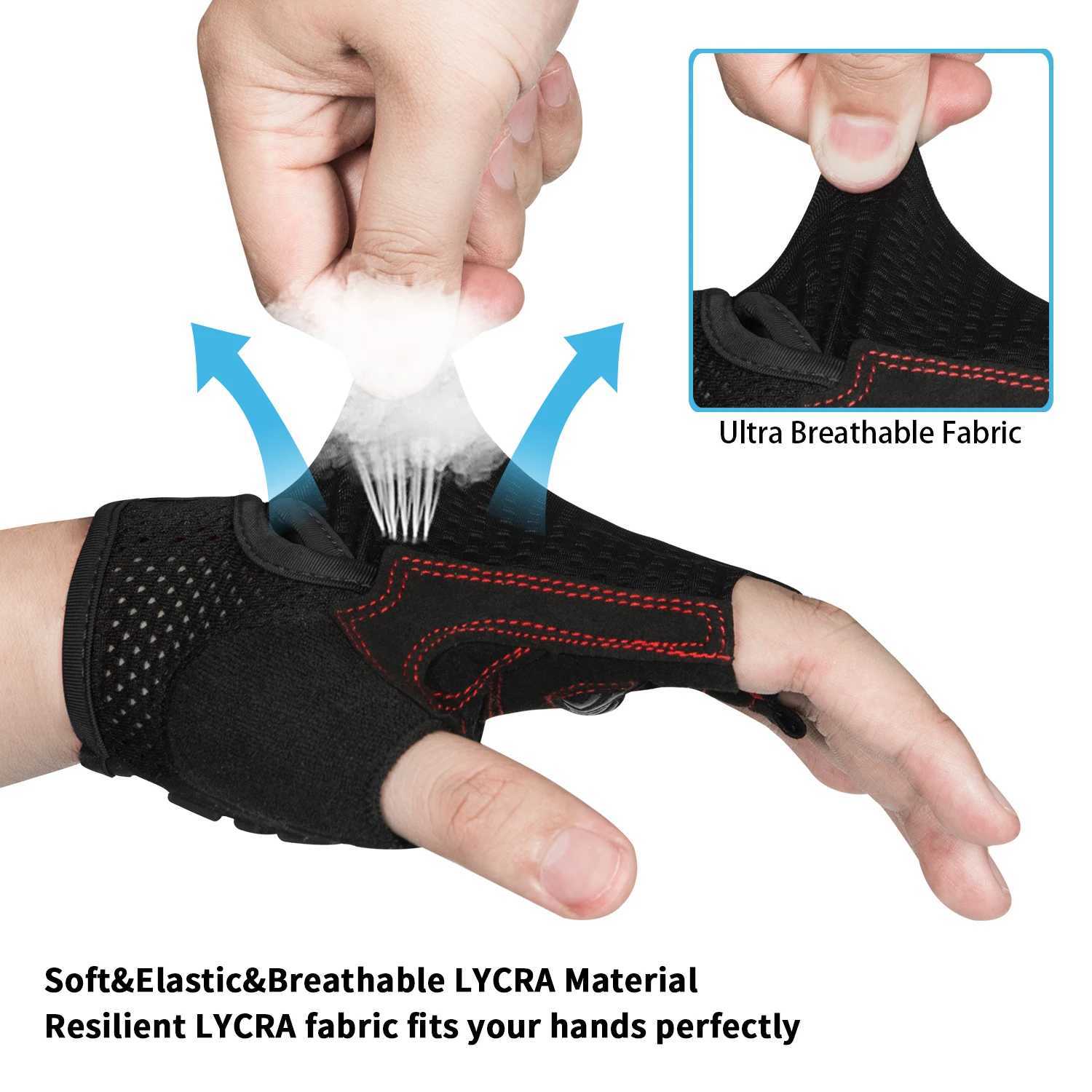 MOREOK Cycling Gloves Breathable Half Finger 5MM Pads Bike Gloves Antislip Shockabsorbing Mountain Road Biking Bicycle Gloves J250922