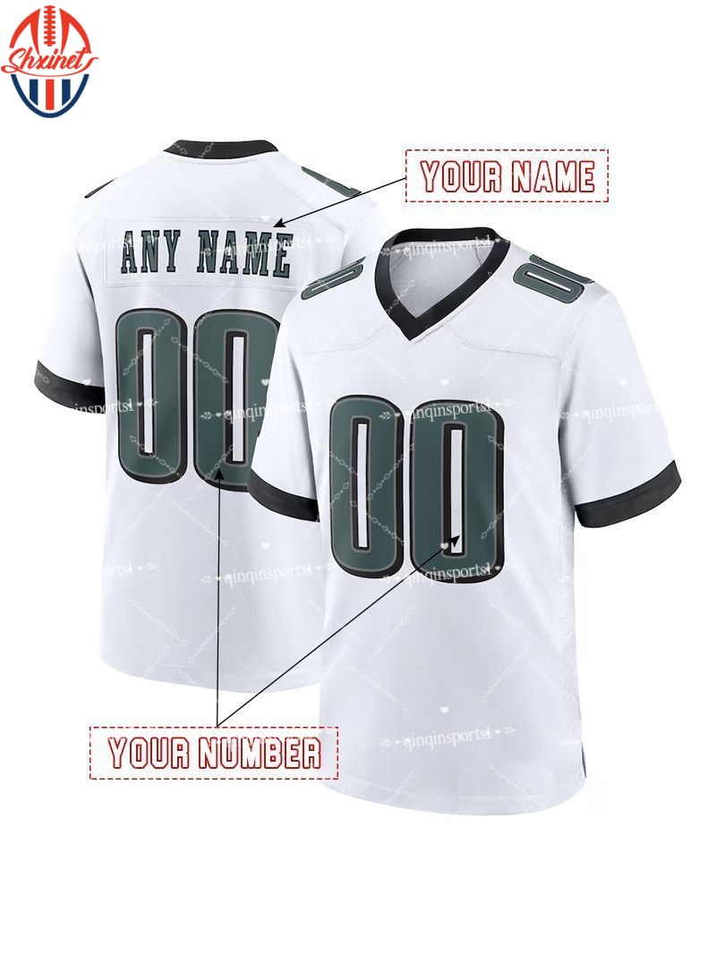 26 Saquon Barkley Jalen Hu Men/Youth Custom Football Jersey Brown Caer DeVonta Smith Jason Kelce Kenny Pickett Cooper DeJean Huff Lane Johnson Mailata