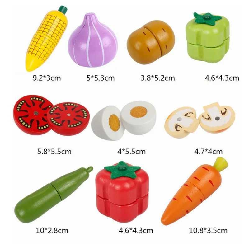 Magnetic Wooden Cutting Fruits Vegetables Pretend Play Simulation Kitchen Toys Classic Game Montessori Educational Toys For Kids C250922