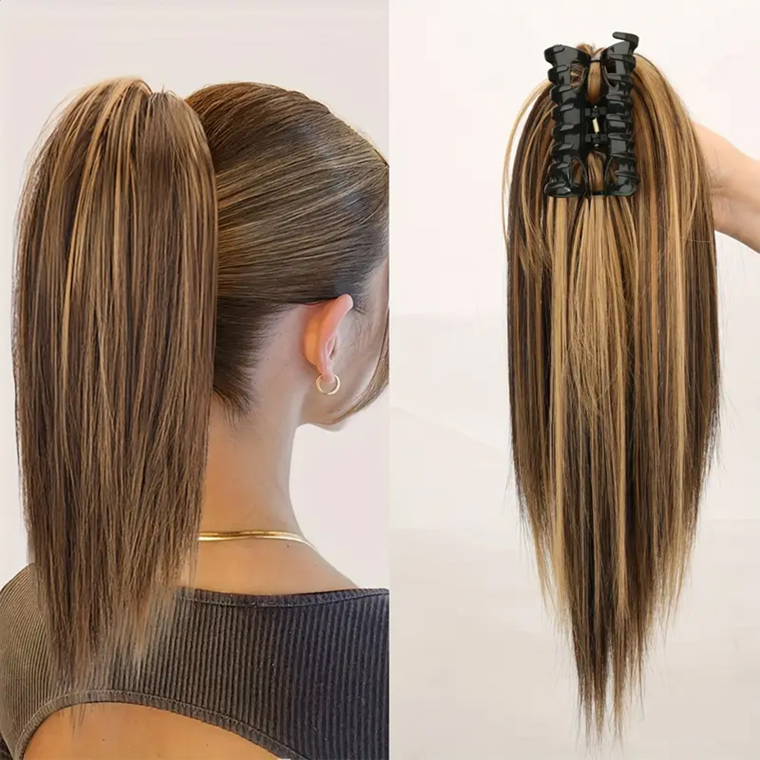 20Inch Smooth Heat Resistant Draw String Hairpiece Water Wave Afro Curly Synthetic Drawstring Hair Ponytail Extensions 241024
