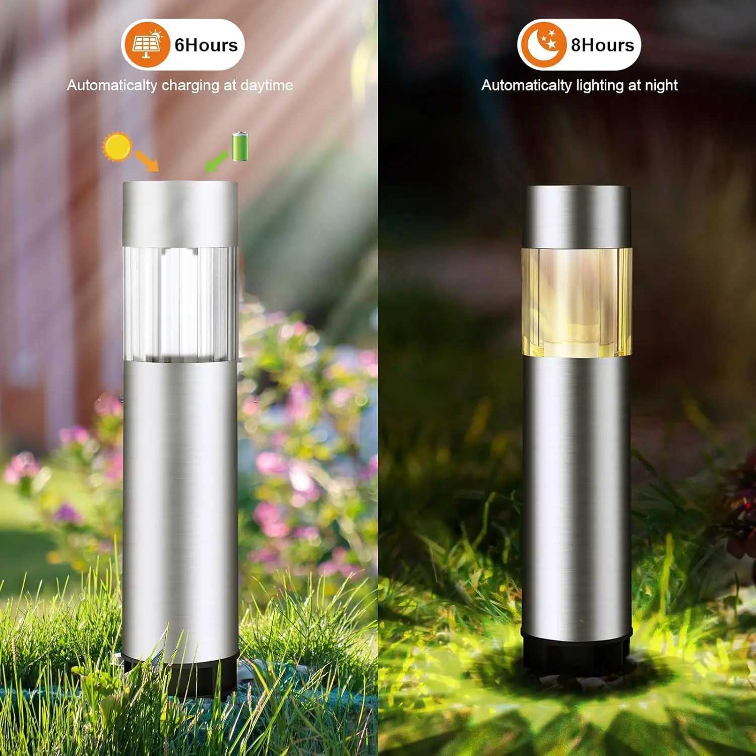 Solar Pathway Lights Waterproof Landscape Path Lights Stainless Steel Solar Powered Garden Lighting for Yard Patio Walkway C250922