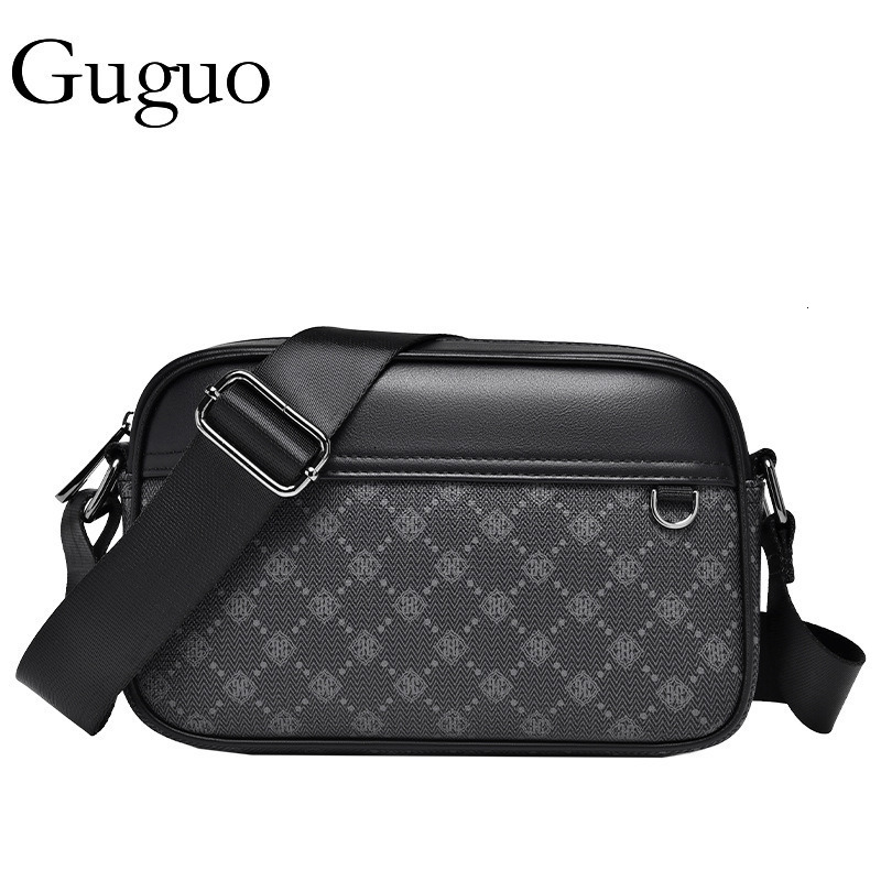 Guguo Designer Bag Commuting Men's Bag Printed Casual Travel Waterproof Men's Crossbody Luxury Bag Bag PVC Outdoor Lightweight Men's Po