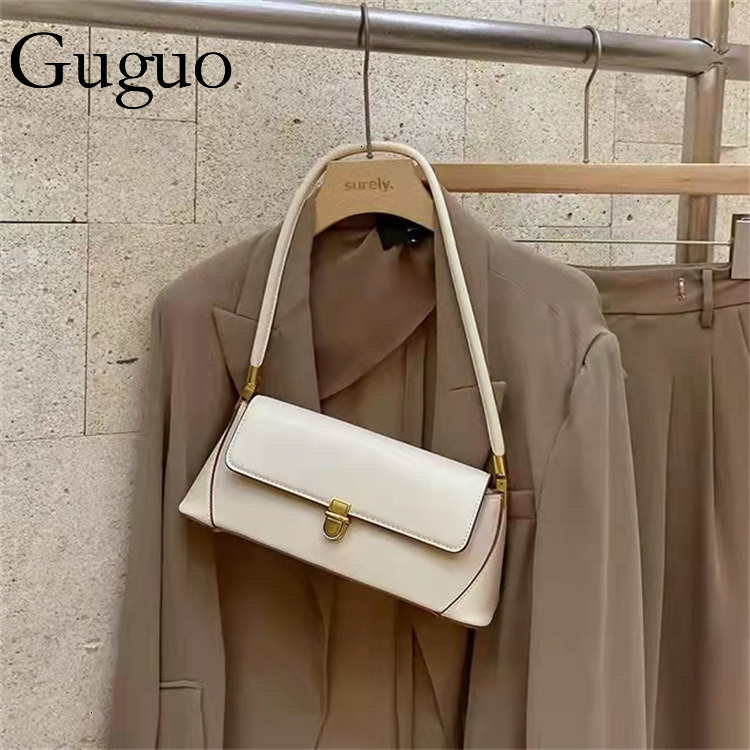 Guguo Designer Bag Niche Design High-end Retro Korean INS 2025 Spring New Underarm Baguette Bag For Women Luxury Bag Versatile Shoulder Bag