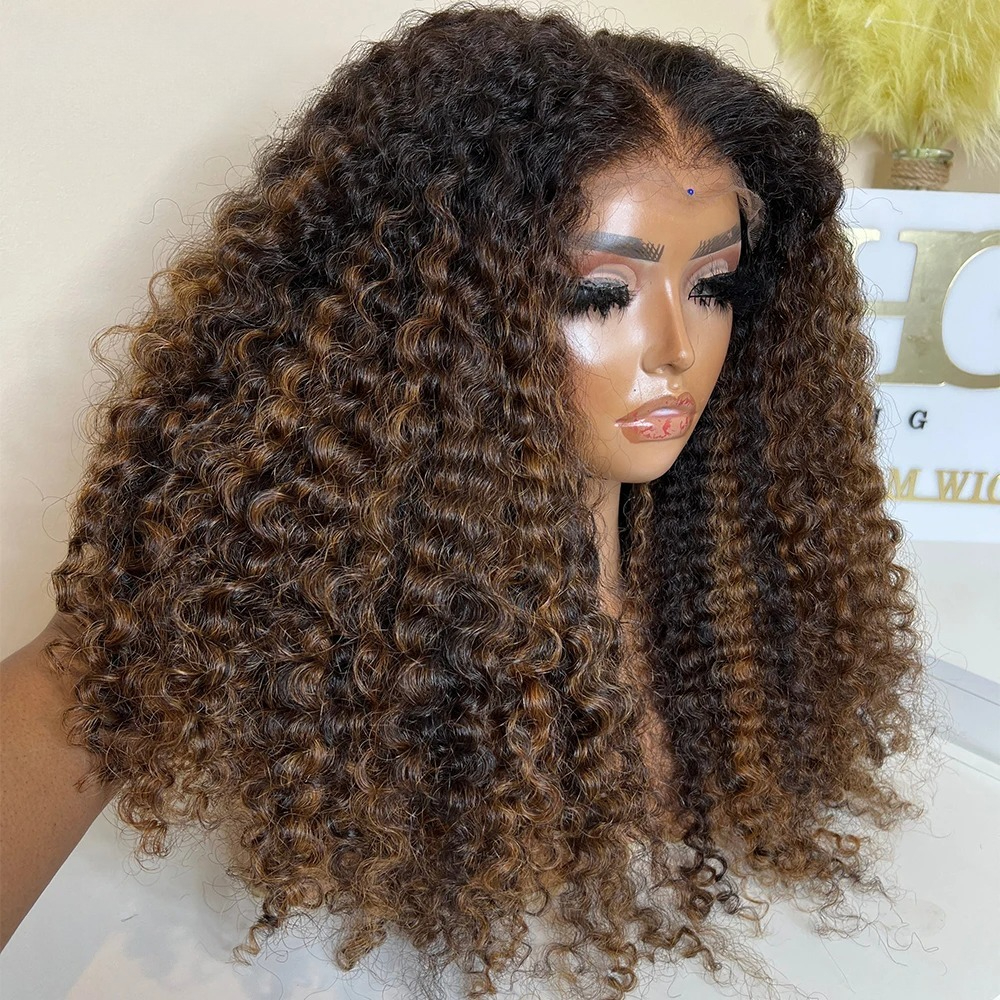 Highlight Wig Human Hair Curly Wigs 13x4 13x6 HD Lace Frontal Wig Brazilian Hair Glueless Wear And Go Pre Plucked 180 Density For Women