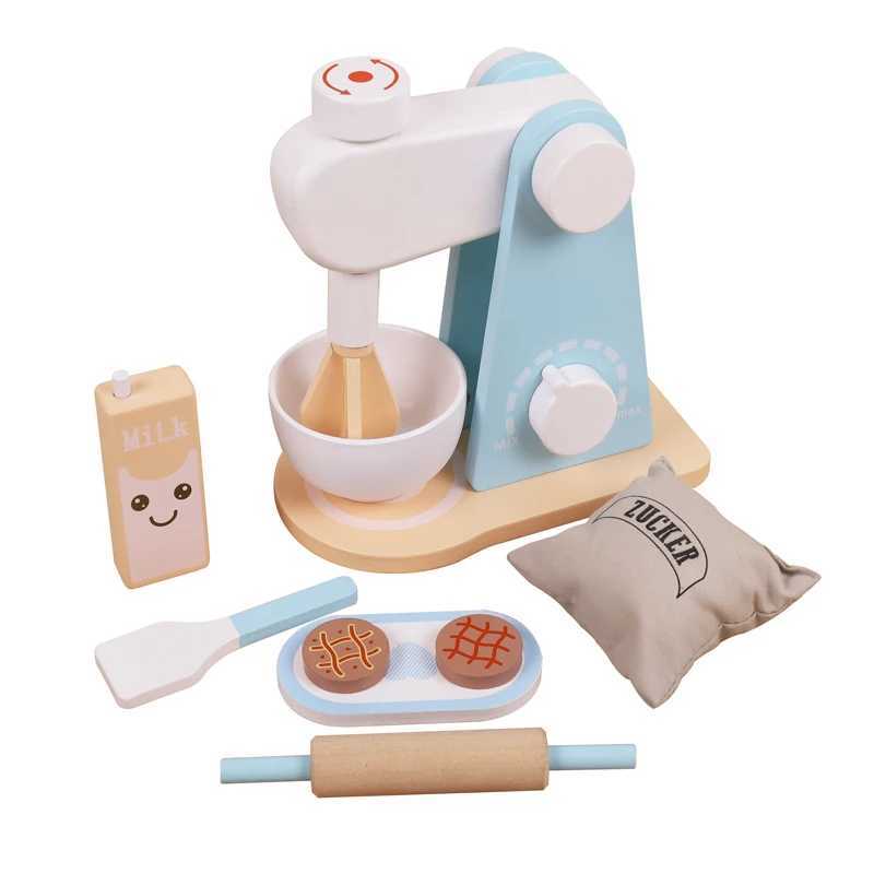 Wooden Kitchen Pretend Play Toy Simulation Wooden Food Mixer Baby Early Learning Educational Toys C250922