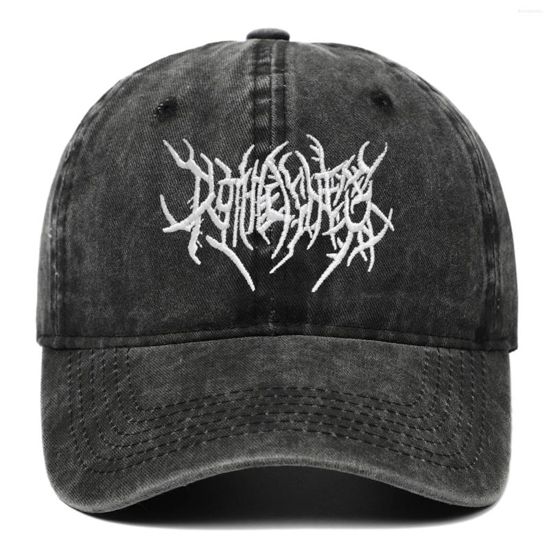 Unisex Retro Gothic Baseball Cap Crafted with Premium Fabric Water Themed Embroidered Unique Logo for Daily Wear