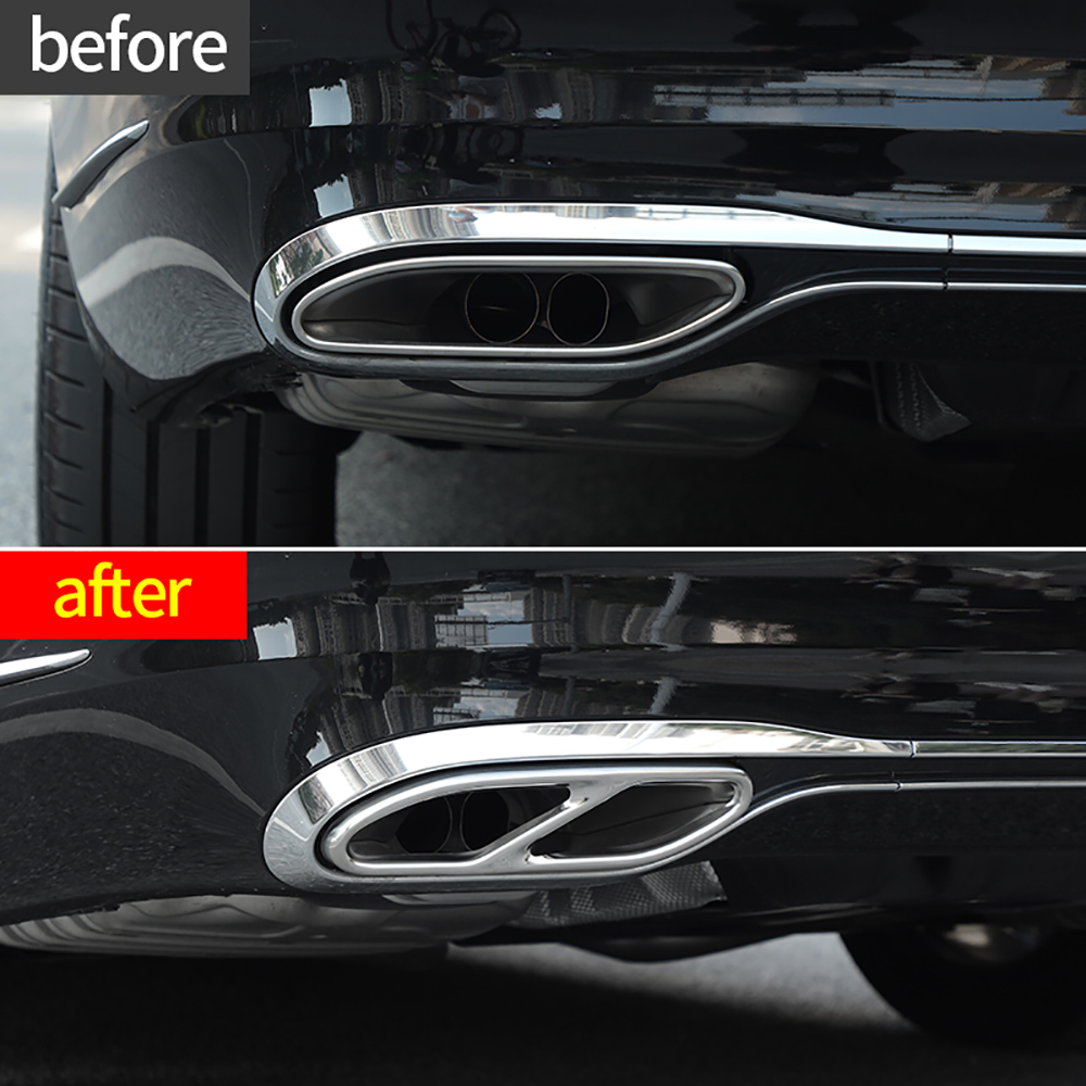 Stainless Steel Tail Throat Exhaust Pipes Frame Tailpipe Trim Decoration For Mercedes-Benz S Class W223 S450 S560 S500 S580 S63 AMG S580e Exterior Acc
