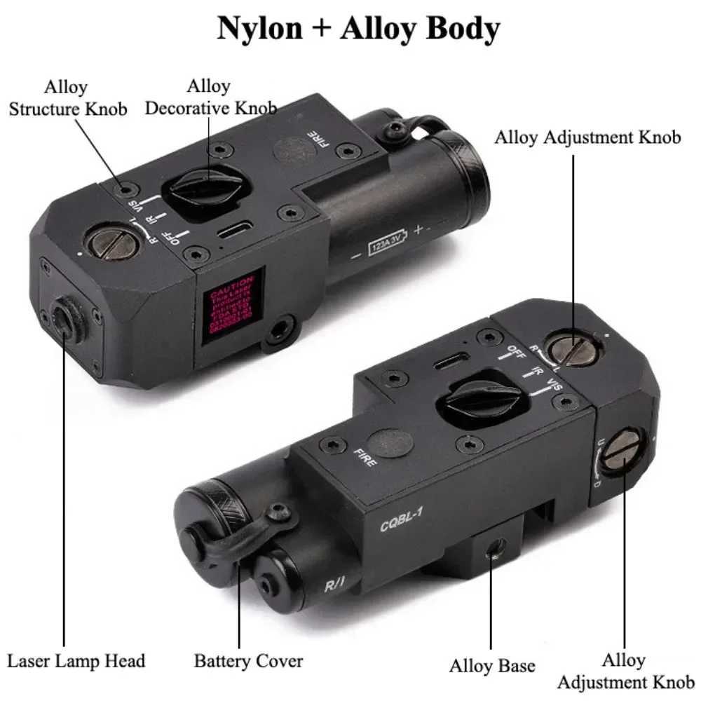 Tactical CQBL1 Laser Pointer Infrared Positioning Sight Hanging Controllable Red and Green Laser Sight X250922