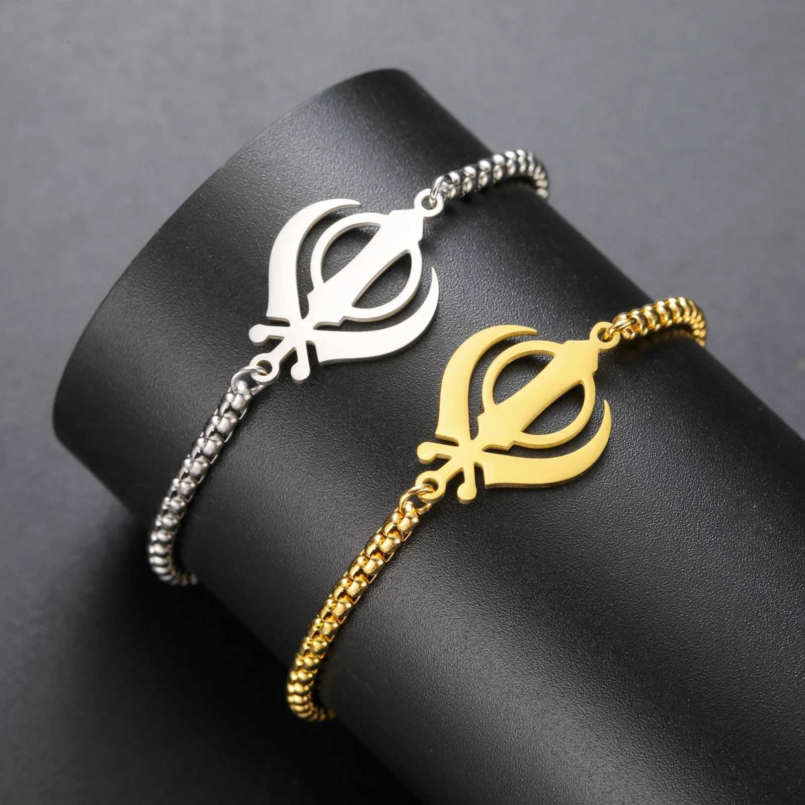 Handed Sikh religious symbols mens and wens bracelets stainless steel India Pakistan protective amets spiritual jewelry X250922