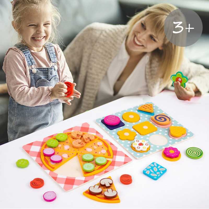 Children Simulation Food Kitchen Toy Pizza Cookies Pretend Play Jigsaw Puzzle Game Educational Learning Toys For Kids Girls Gift C250922