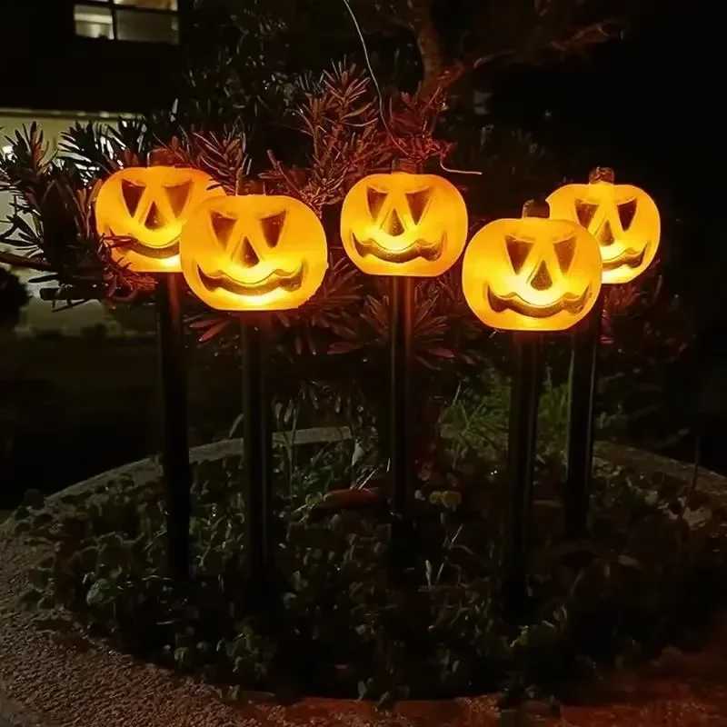 Outdoor Solar Lights Pumpkin Lamp Halloween Decorative Torch Waterproof Floor Mounted Lawn Garden Courtyard Landscape Lanterns C250922