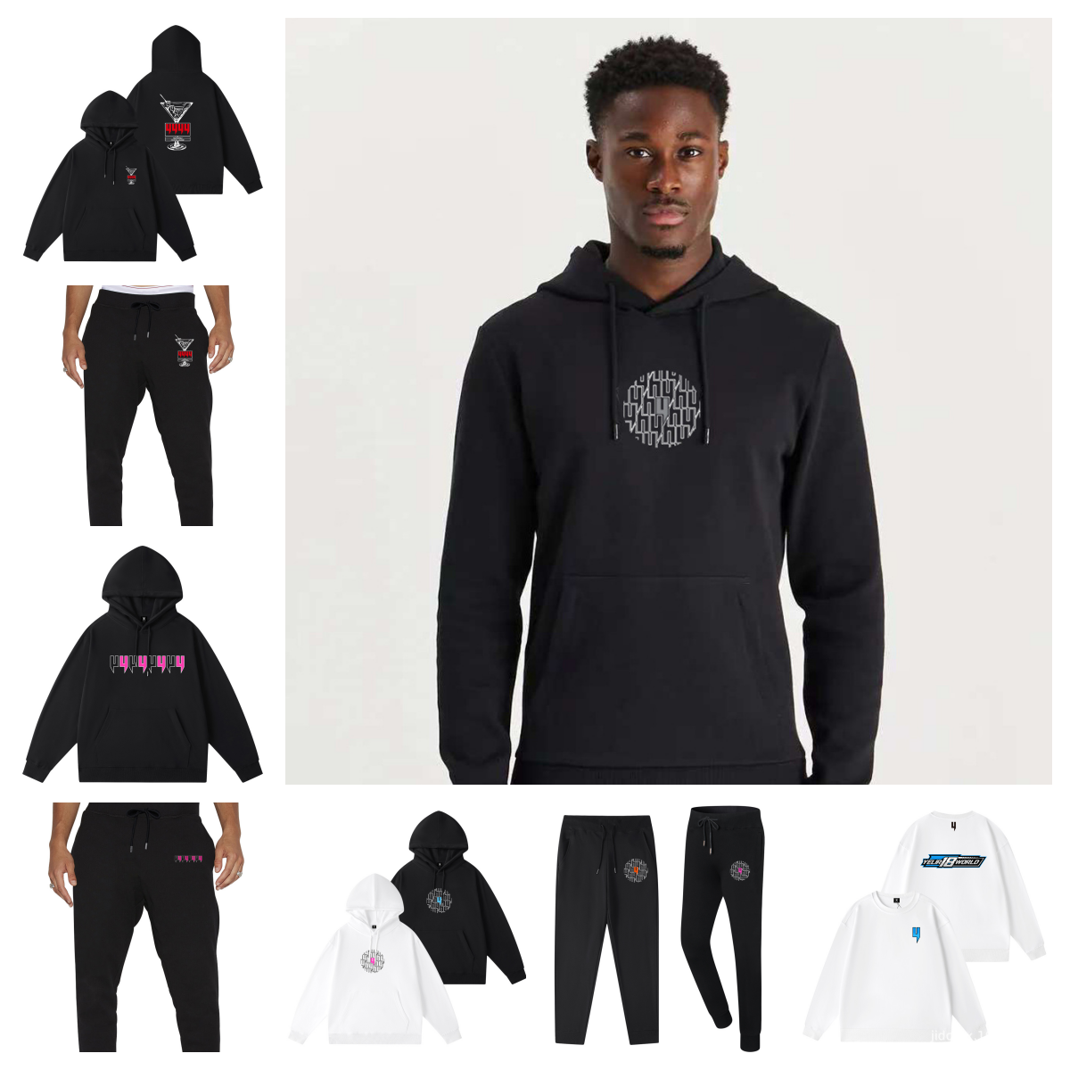 Men's Hoodie Luxurious Design High-quality Cotton Retro Letter Print In Black White Red And Blue Hip-hop Street Style Harajuku Youth Couple Birth