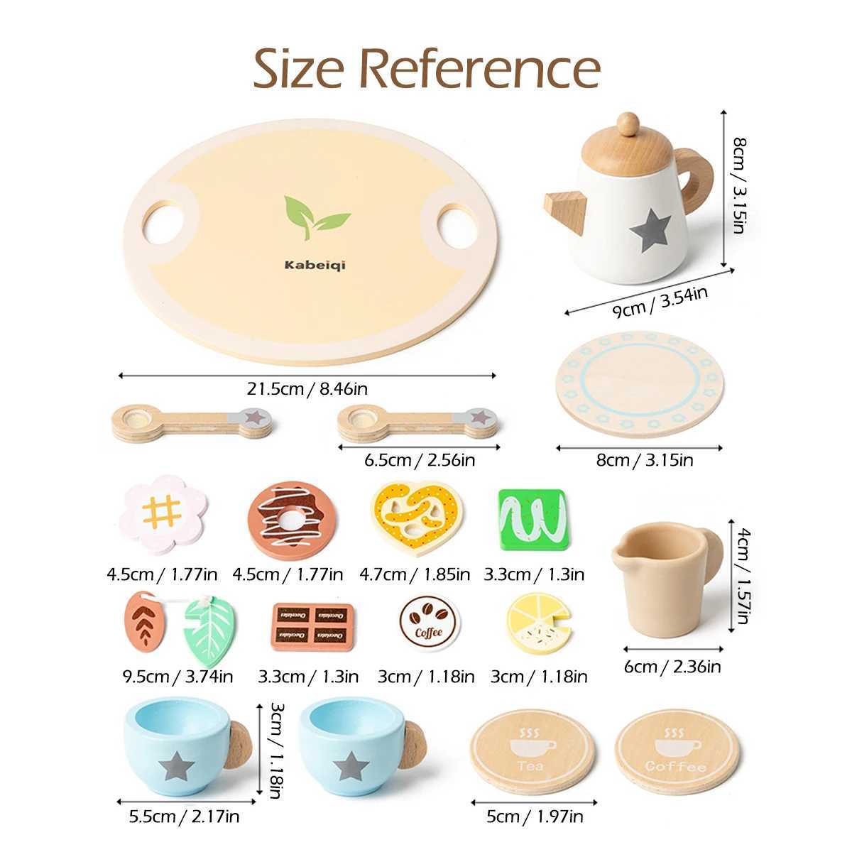 Kids Wooden Tea Set Play House Pretend Make Tea Play With Teapot Teacup Afternoon Snack Role Playing Toys Boys Girls Gift C2509221