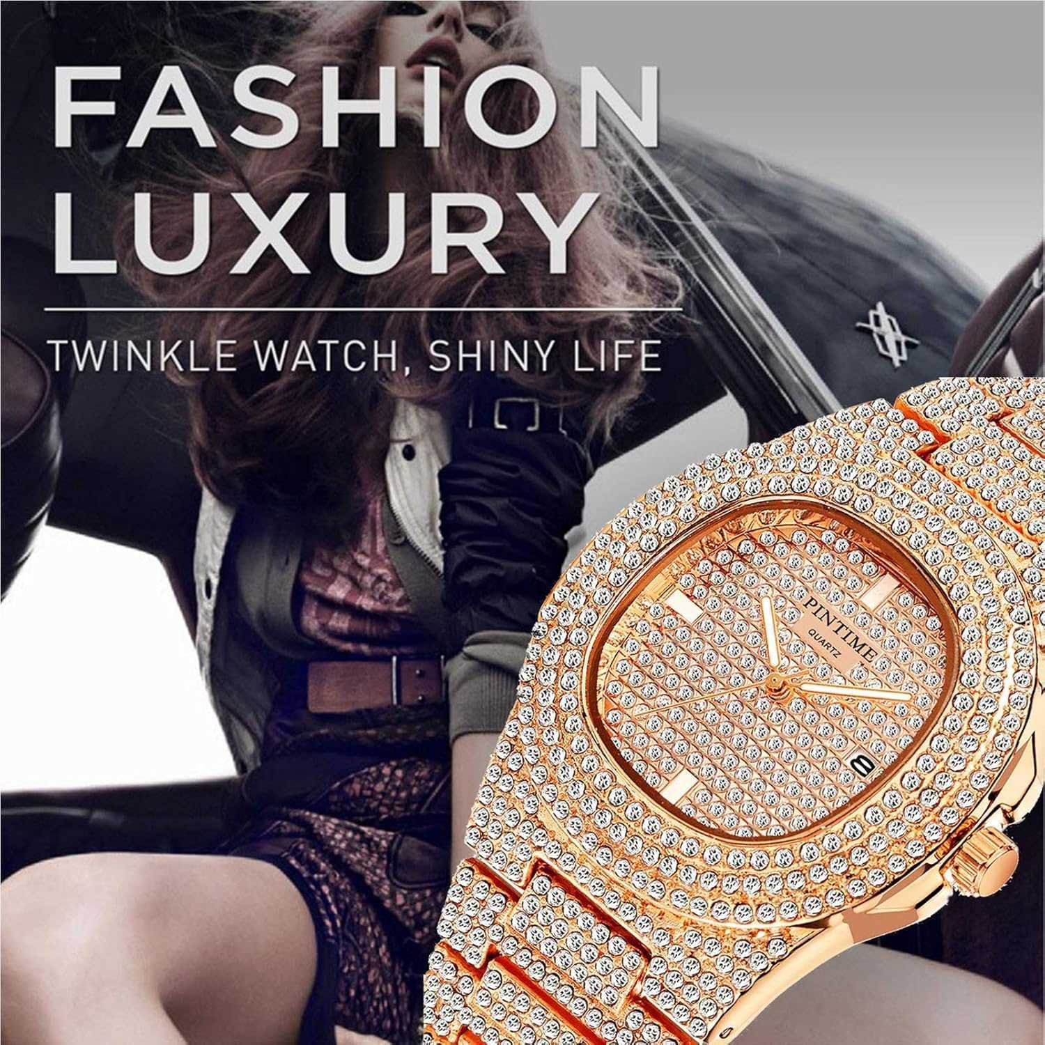 Mens Diamond Watches Luxury Unisex Silver Gold IcedOut Bling CZ Crystal Fashion Quartz Womens Watch Z250922