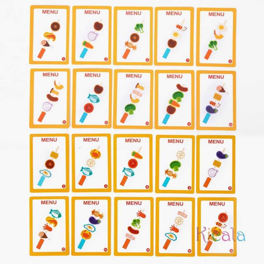 Montessori Wooden Pretend Play Kitchen Toys BBQ Set Dessert Puzzle Toys Simulation Barbecue Role Game Gift For Toddlers Age 3 C250922