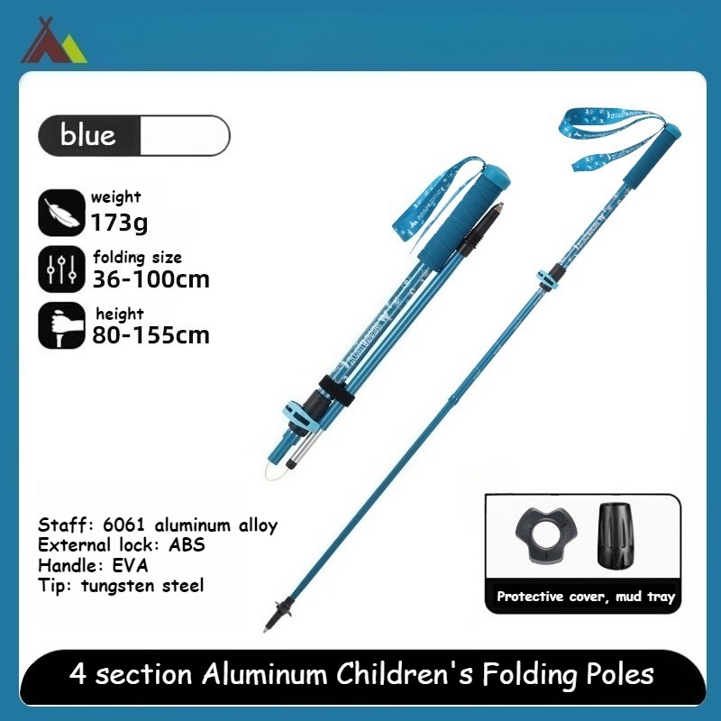 Lightweight Collapsible Kids Hiking Poles - Retractable Kids Hiking Stick, Telescoping Carbon Fiber Trekking Poles 2 Pack, Adjustable Kids Ski Poles b