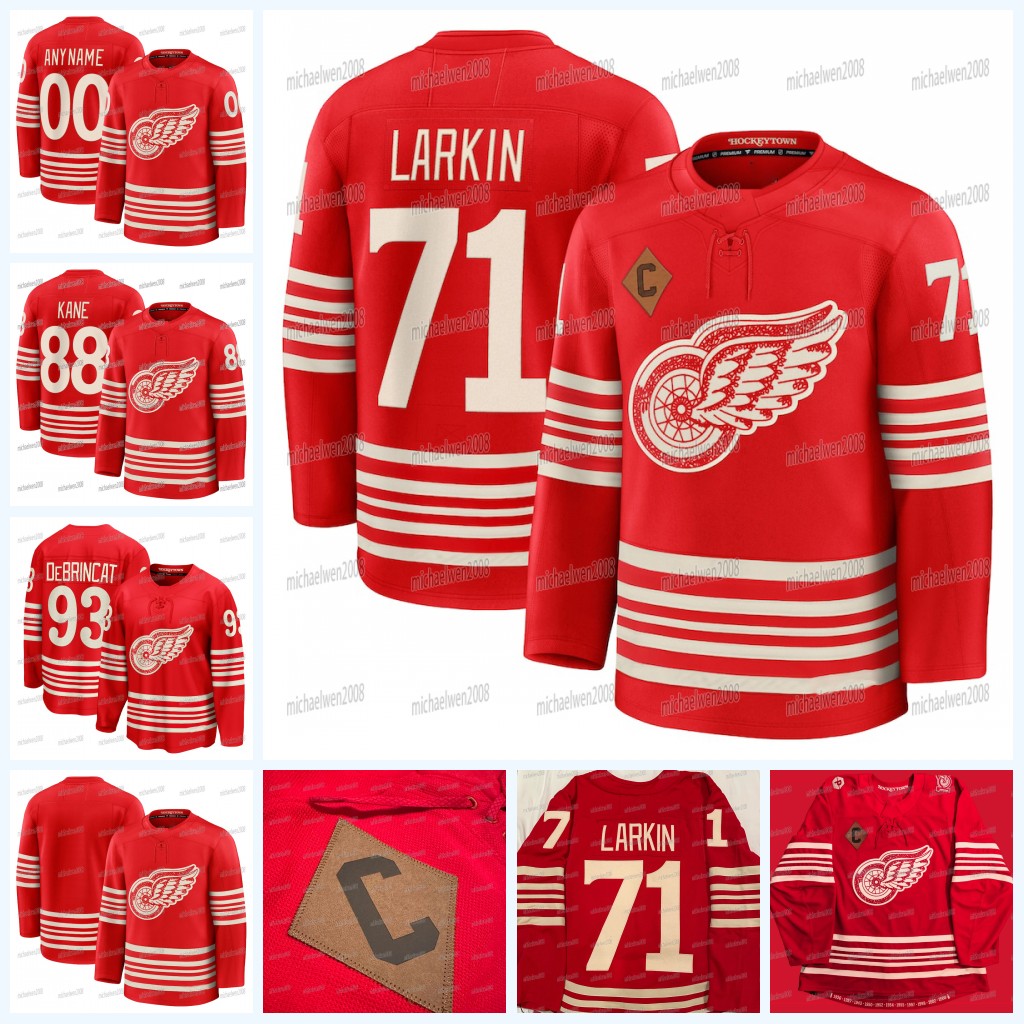 DetroitRedWing 2025-26 Centennial Jersey Lucas Raymon Patrick Kane Andrew Copp Marco Kasper Alex DeBrincat Moritz Seider John Gibson Marco Kasper Cam Talbot