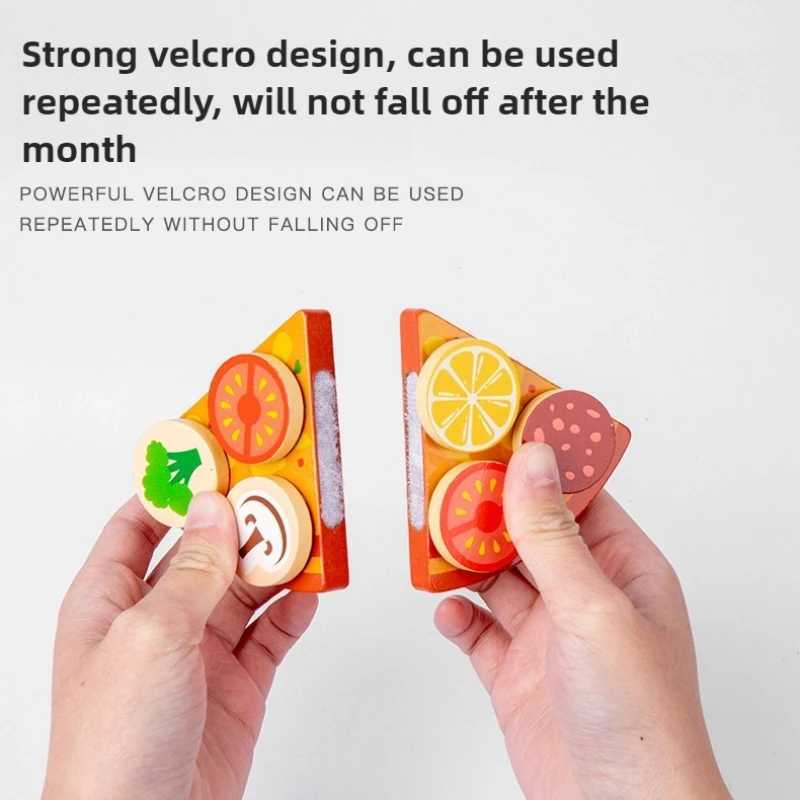 Kids Simulation Food Kitchen Toys Wooden Pizza Cutting Pretend Play House Oven BBQ Rack Set Children Educational Cooking Toys C250922