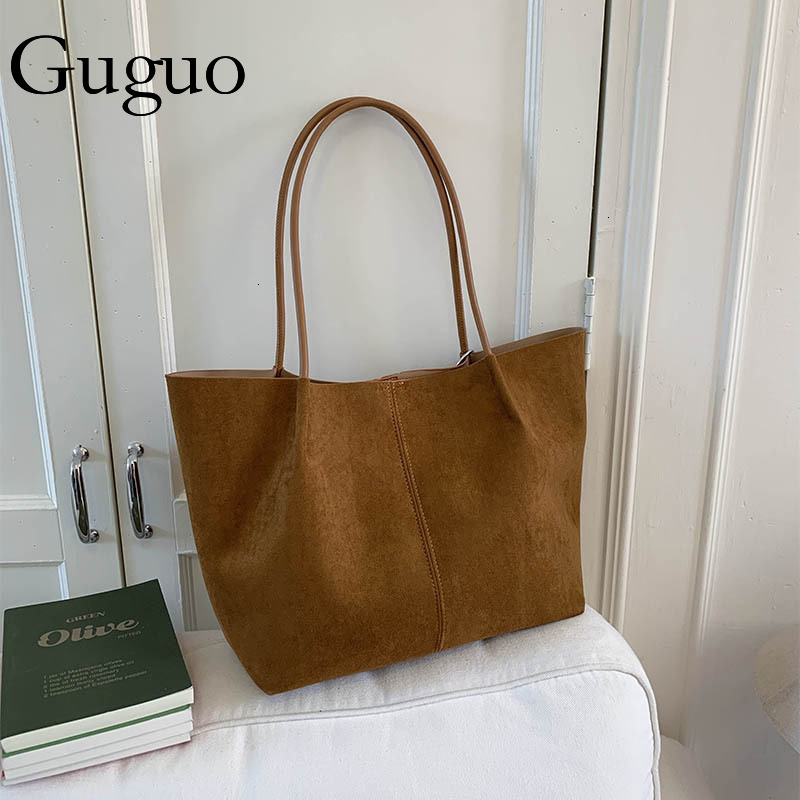 Guguo Designer Bag Cross-border Simple Suede Tote Bag For Women 2025 Autumn Winter New Luxury Bag Velvet Mother-daughter Bag Large Capacity Handbag Sh