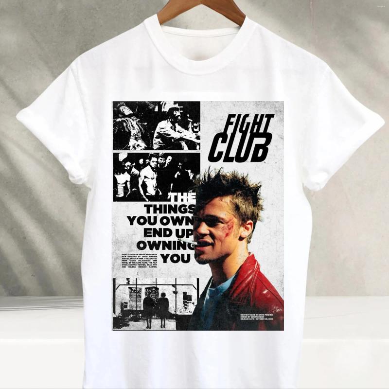 Men's T Shirts TV Fight Club Movie Graphic Men Print T-shirt Casual Vintage Prue Cotton Short Sleeve T-shirts Unseix Loose Oversized
