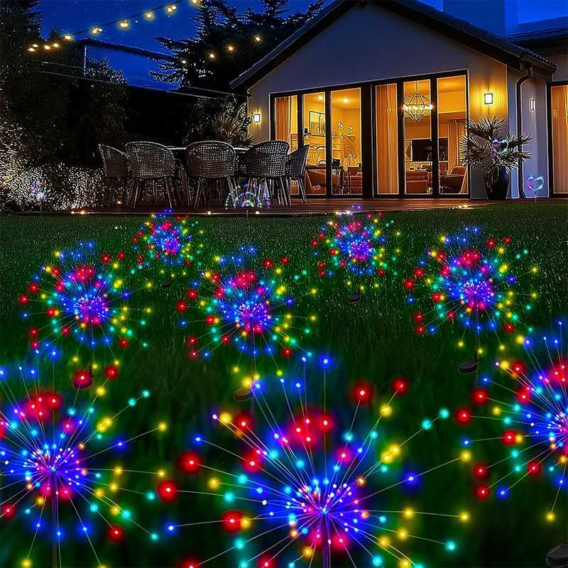 NEW 420LED Outdoor Solar Dandelion Pathway Light Waterproof Garden Decor Firework Lawn Solar Light for Yard Street Patio Balcony C250922
