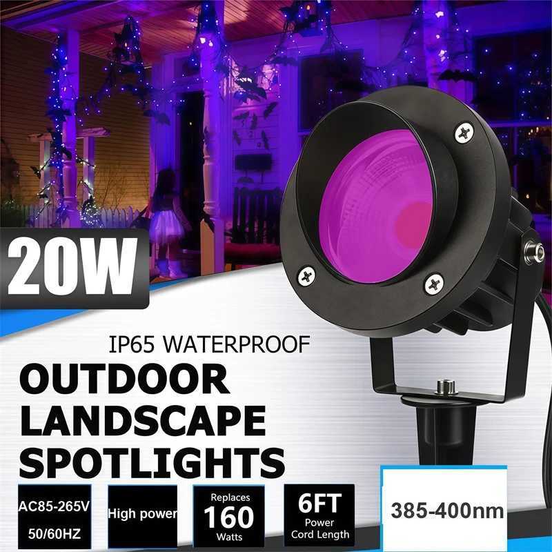 Outdoor Yard Lawn Lamp Garden Lighting Purple Lights Christmas Halloween Party Supplies 20W Spotlight Colourful Fluorescent Led C250922