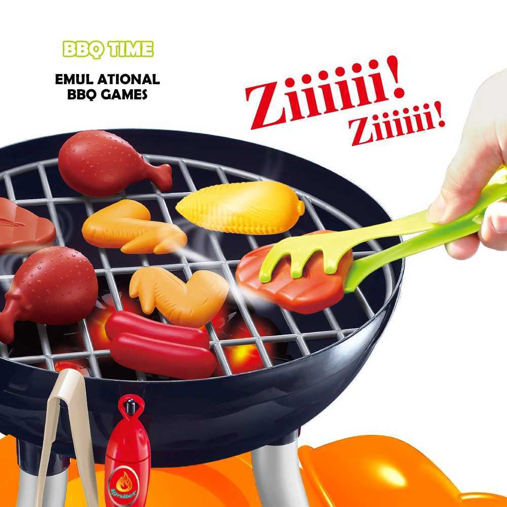 Simulation BBQ Kitchen Barbecue Toys for Girls Electric Barbecue Oven Pretend Play Food Toy Set Play Role Montessori House Play C250922