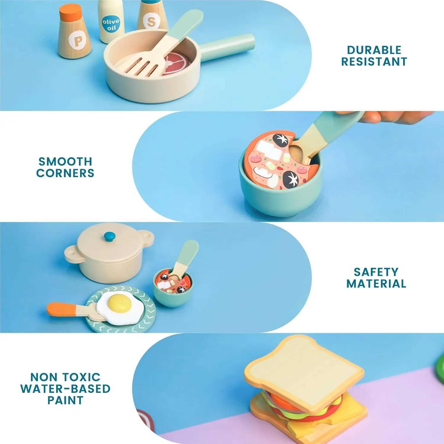 Wooden Kitchen Toys Pretend Play Set Cut Meat Vegetables Simulation Kitchen Playhouse Game Montessori early Educational Toys C250922