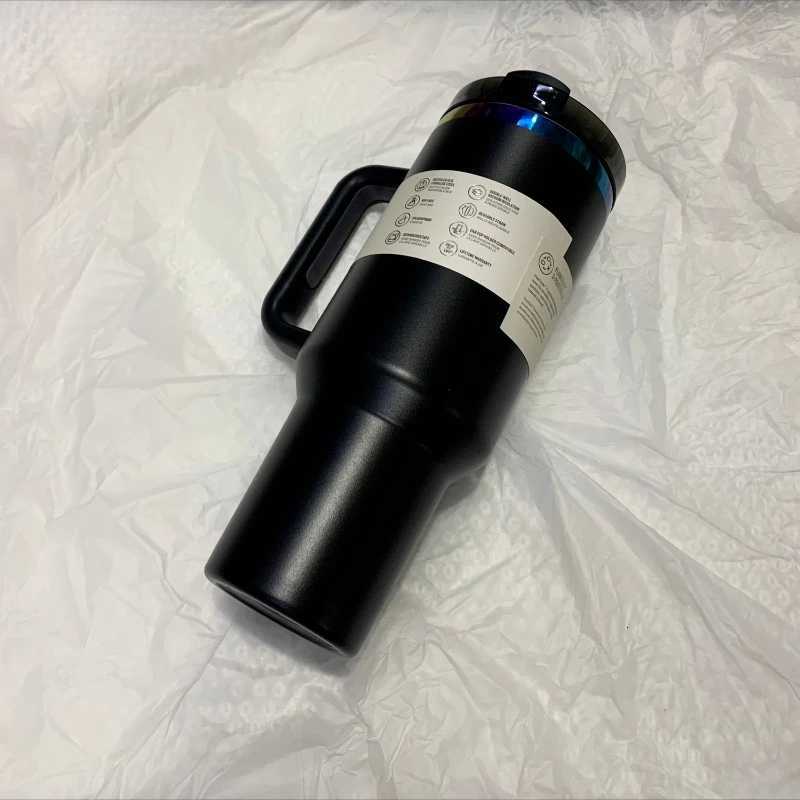 2025 40 oz Tumblers Cup With Handle Insulated Stainless Steel Tumbler Lid Straw Car Travel Mugs Coffee Cups Black for s X250922