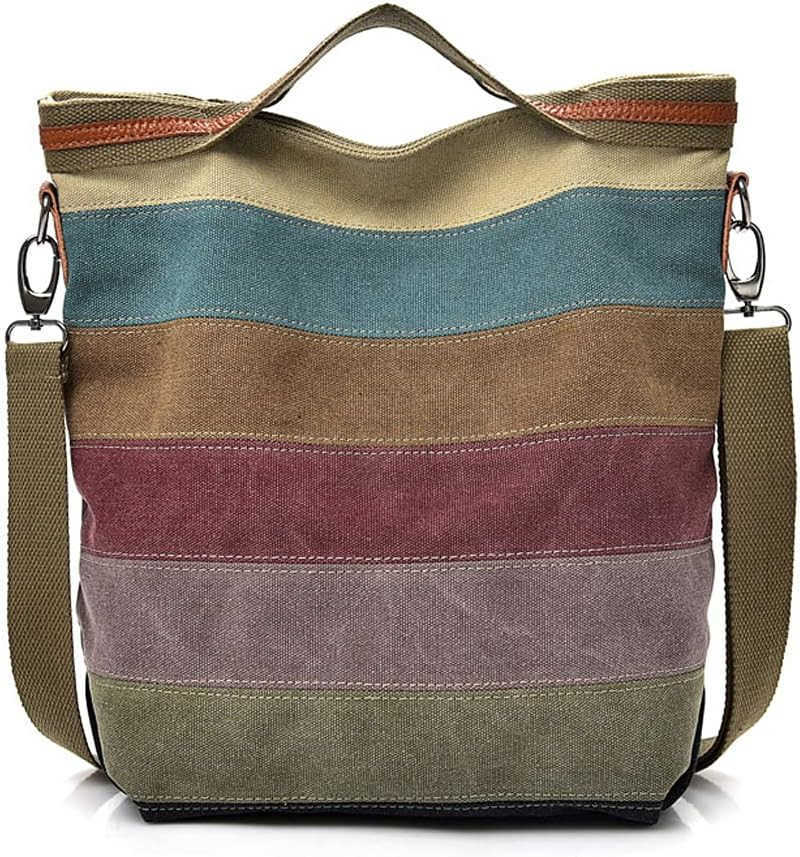 Hobo Tote for Women Top Handle Shoulder Crossbody Bag Multi Color Canvas Large Capacity Casual Purse Z250922