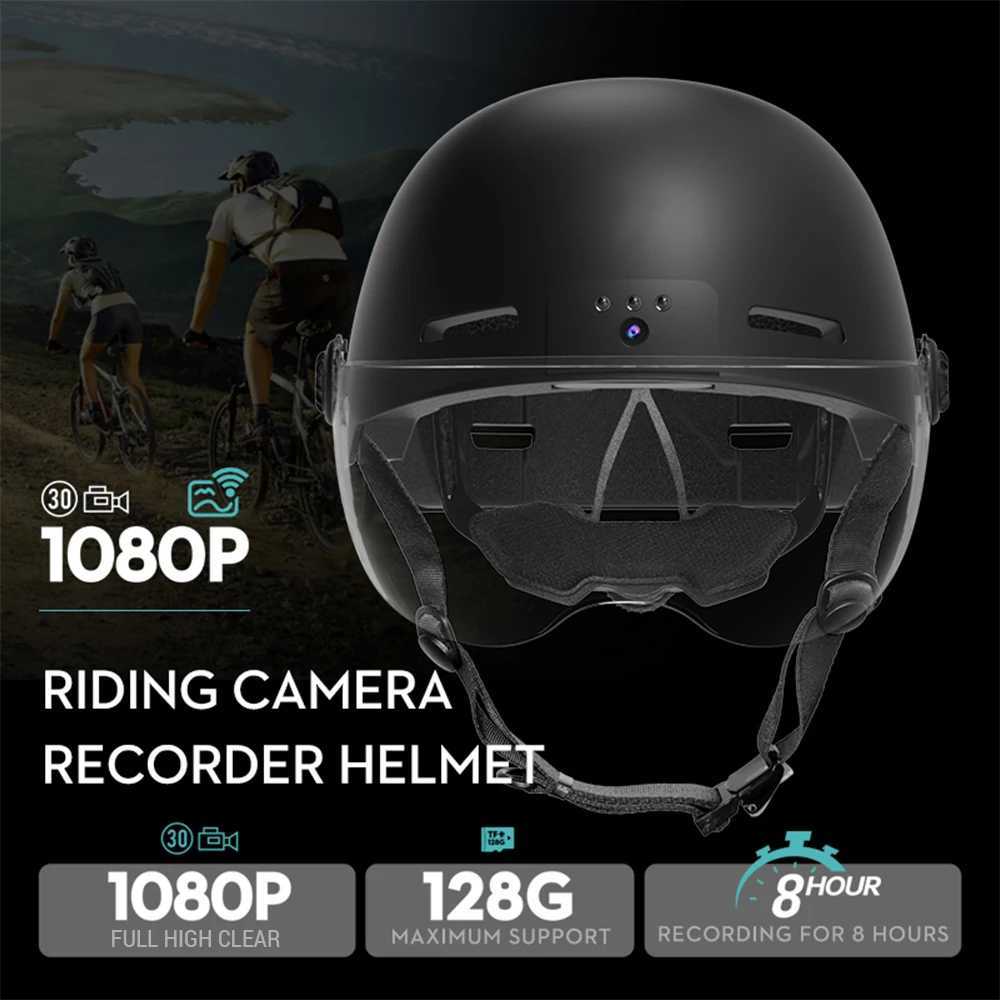 Smart Bike Helmet for Adult 1080p 30fps Camera 8 Hours Video 1300mAh for EBike and Electric Scooter Helmet with Safety Lights J251105