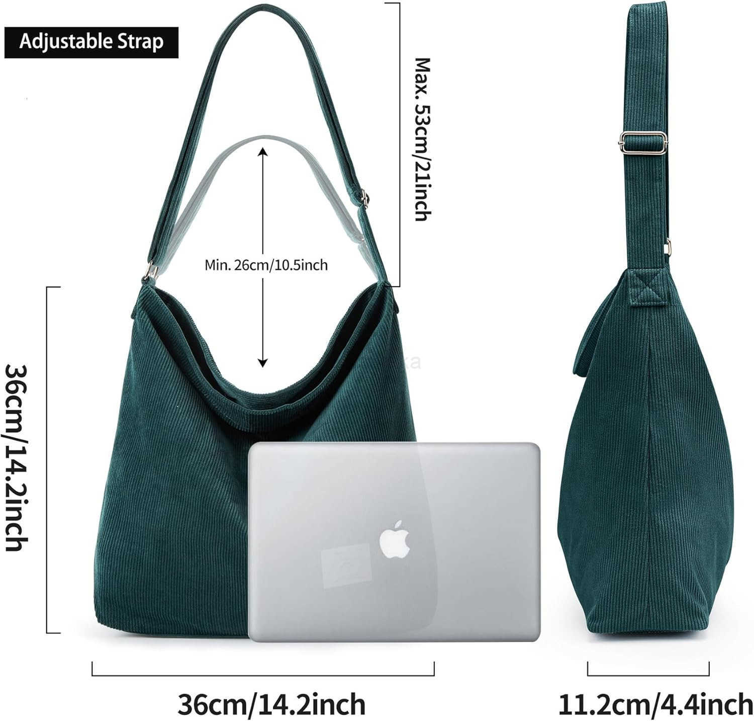 Corduroy Tote Bag for Women Casual Zipper Tote Handbag Large Crossbody Hobo Shoulder Bag Work Fashion Women Purse Z250922